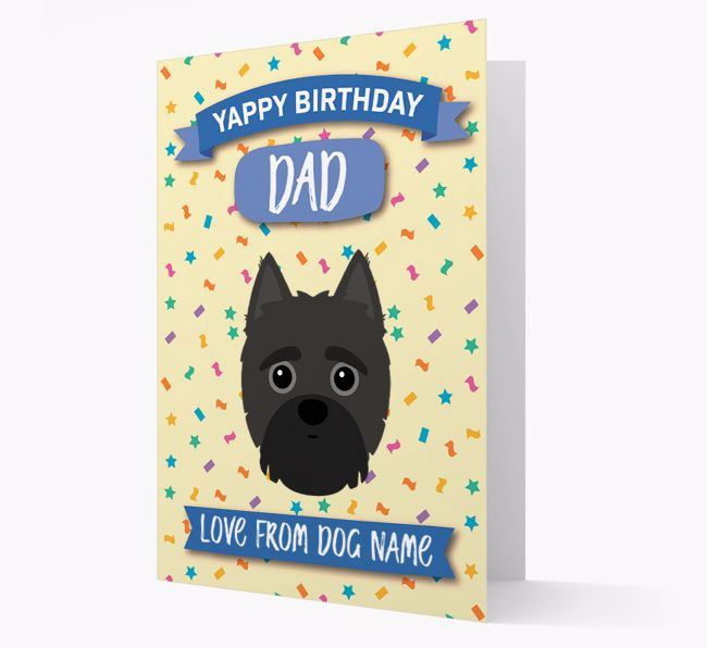 Personalized Card 'Yappy Birthday Dad' with {breedCommonName} Icon